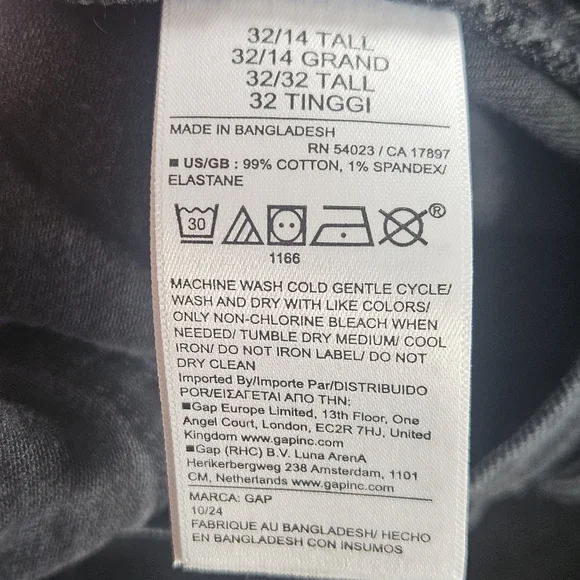 Gap Mid Rise '90s Loose Jeans Black 14 TALL - Picture 5 of 7